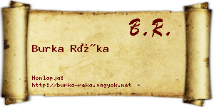 Burka Réka névjegykártya