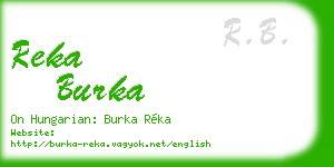 reka burka business card